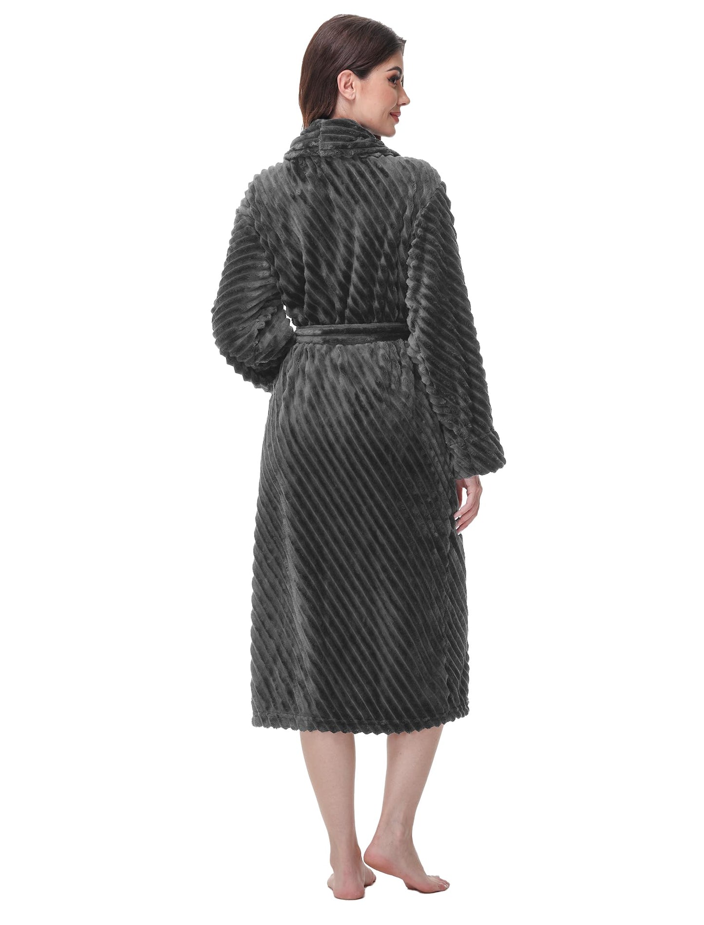 Yurhap Premium Robes for Women - Super Soft Cozy Fleece Womens Robe Plush Long Bathrobe