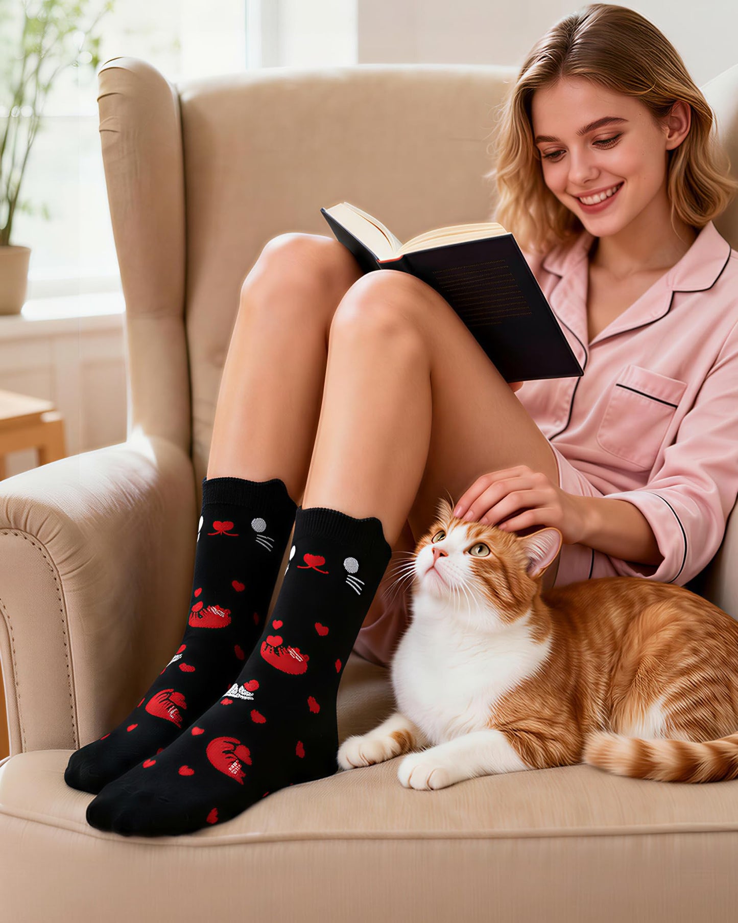Jeasona Women's Cat Socks Cat Gifts Cute Animal Socks Dog Owl Gifts for Women