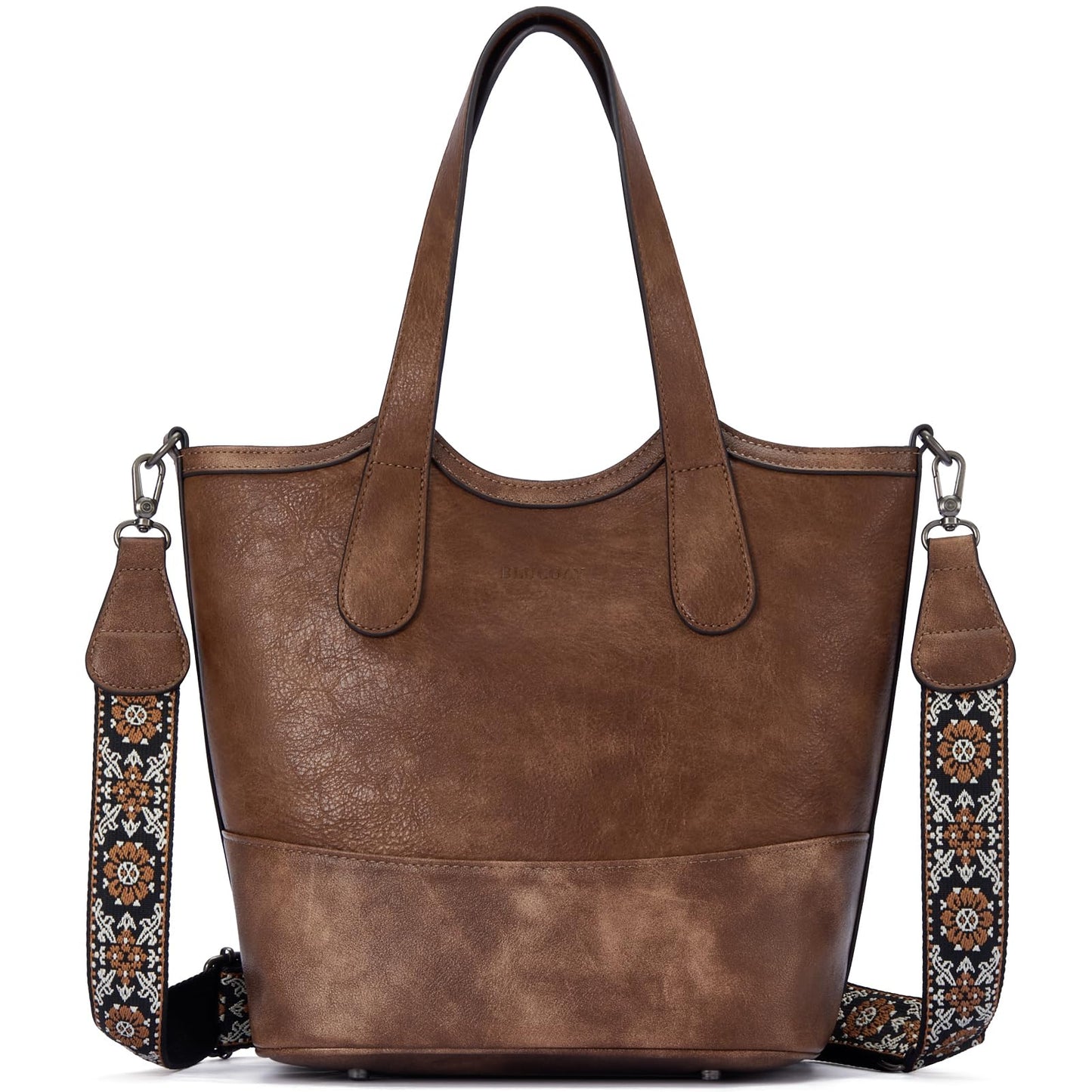 Top Handle Crossbody Bags for Women,Vegan Leather Bucket Purses for Women,Satchel Handbag with 2 Bottle Holder Pocket