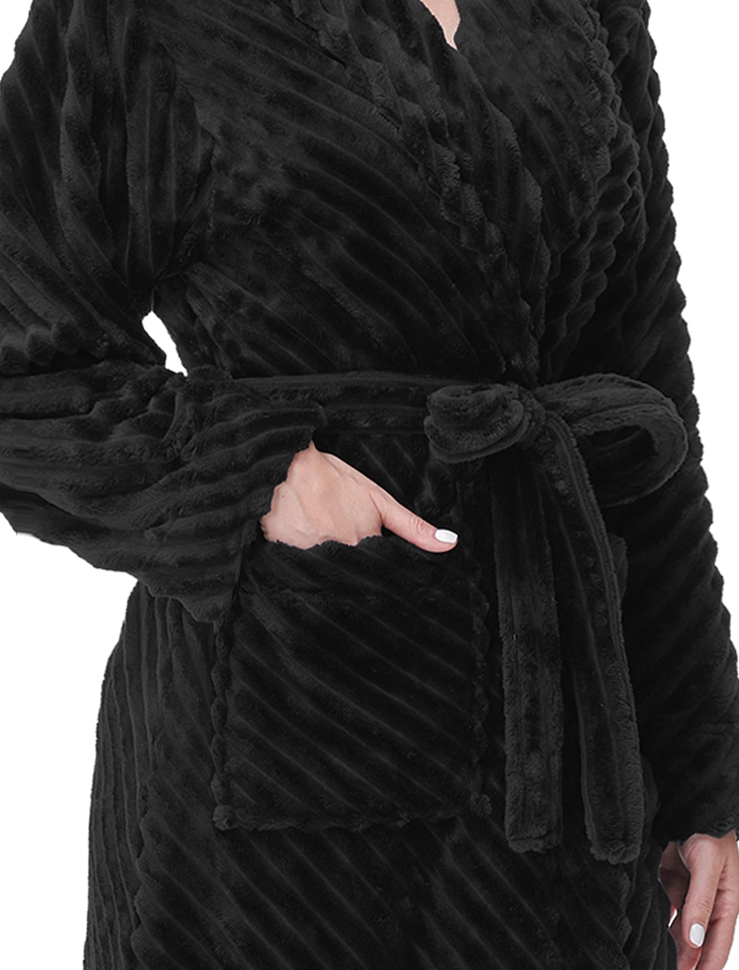 Yurhap Premium Robes for Women - Super Soft Cozy Fleece Womens Robe Plush Long Bathrobe