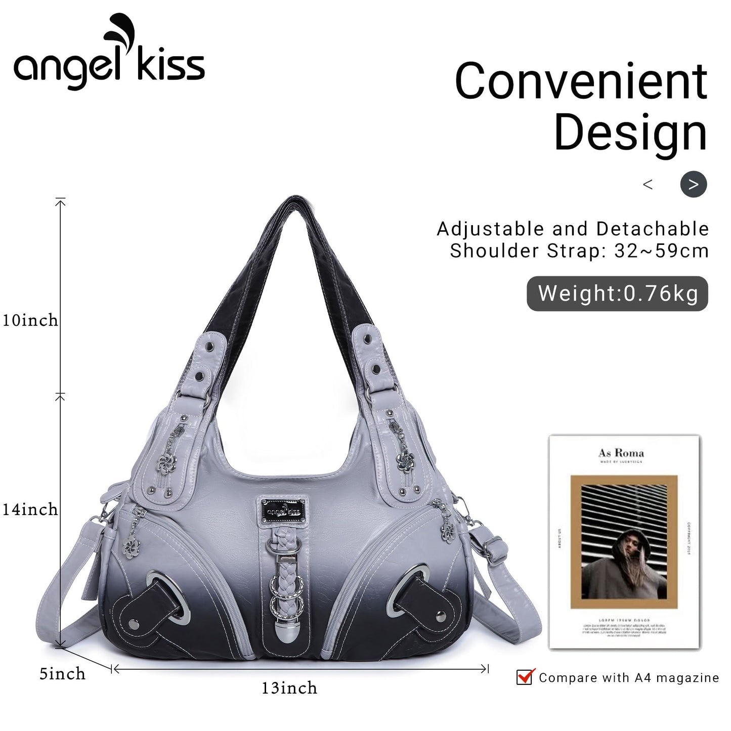 Angelkiss Hobo Purses and handbags for Women Satchel Handbag Women Purses Large Daily Shoulder Bags