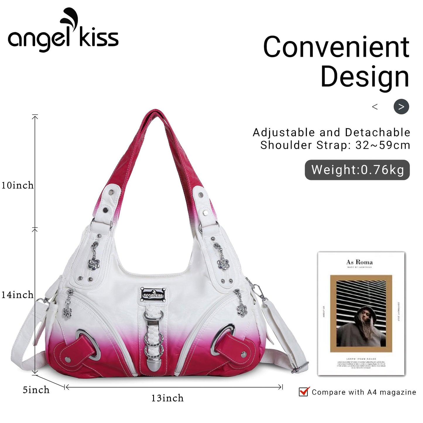 Angelkiss Hobo Purses and handbags for Women Satchel Handbag Women Purses Large Daily Shoulder Bags