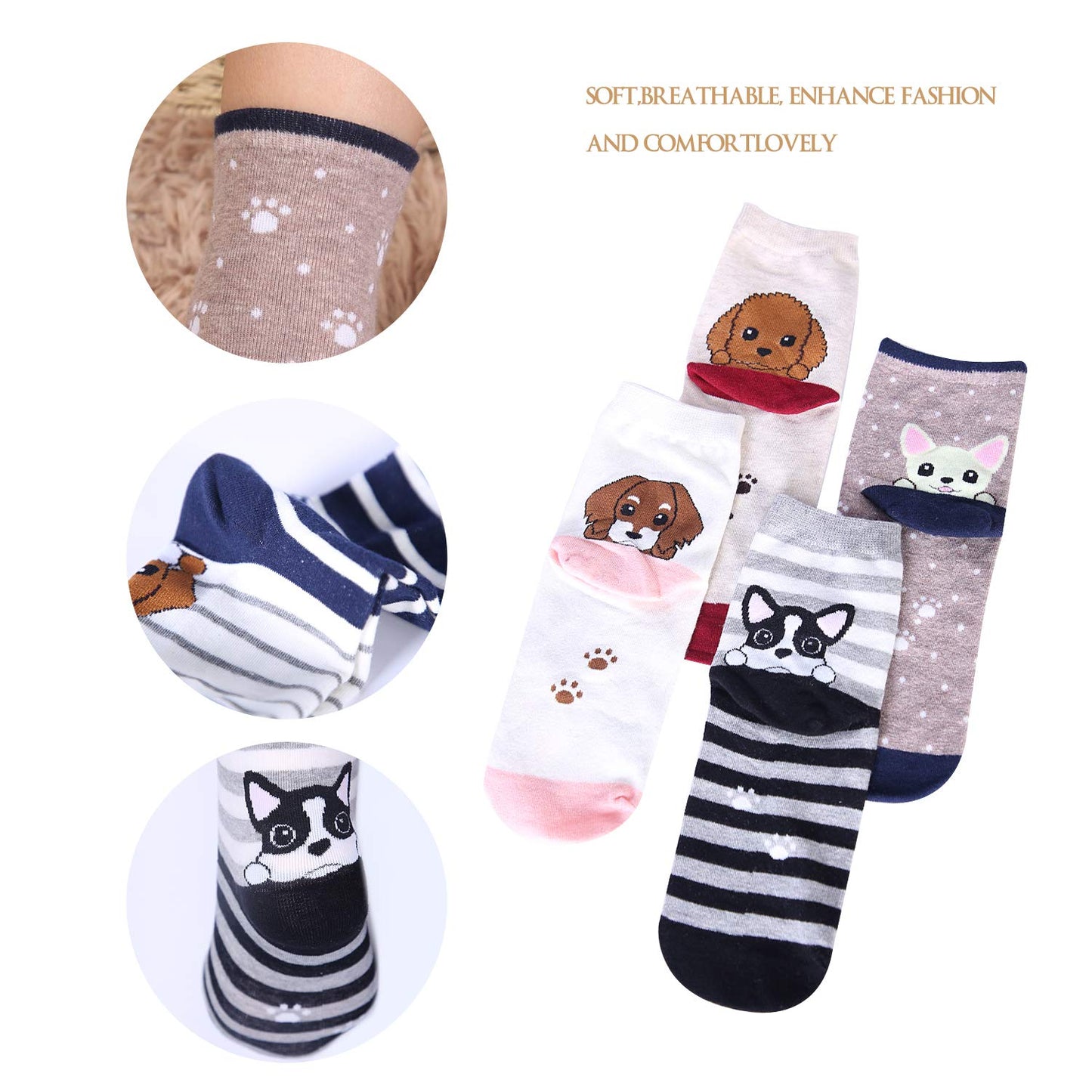 Jeasona Women's Cat Socks Cat Gifts Cute Animal Socks Dog Owl Gifts for Women