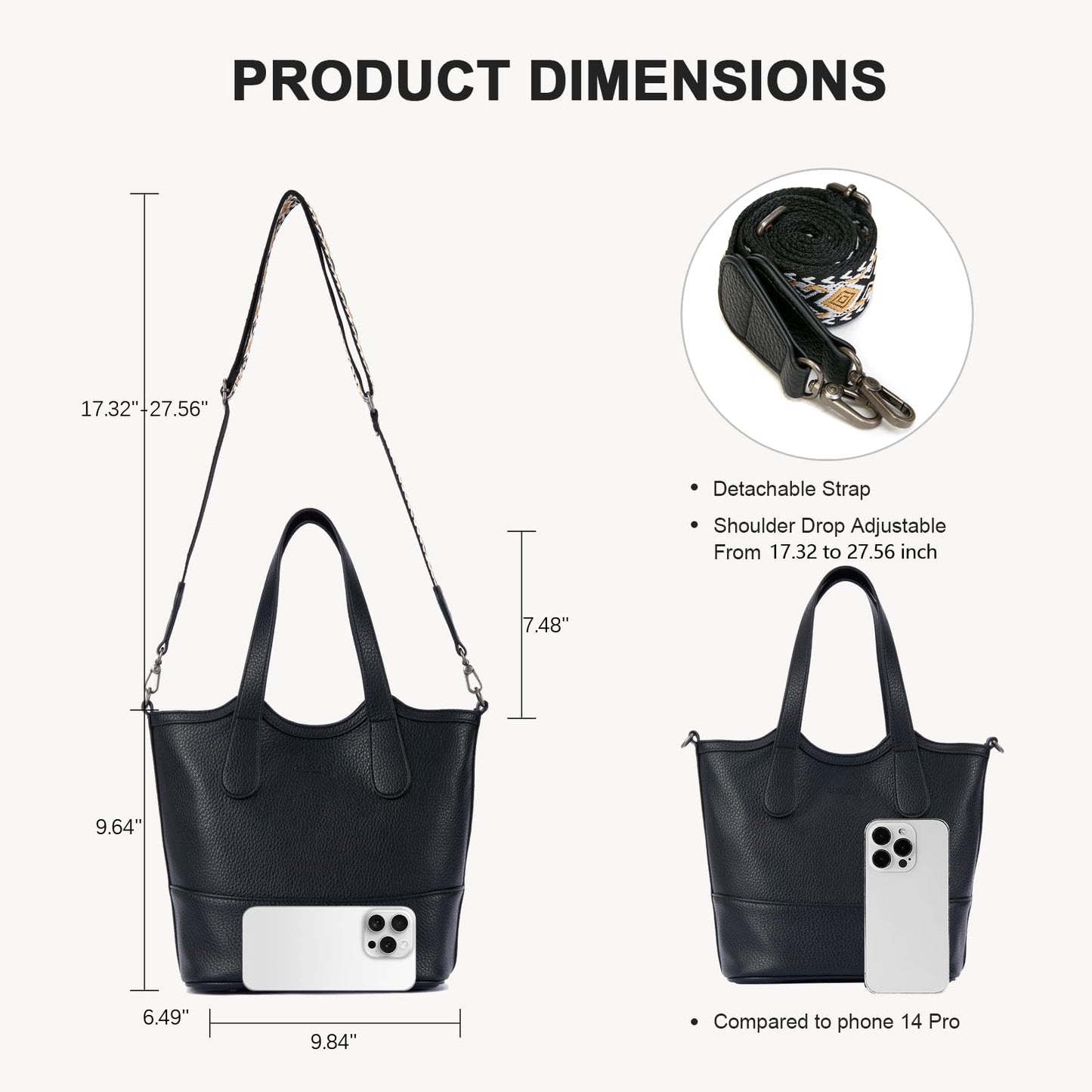 Top Handle Crossbody Bags for Women,Vegan Leather Bucket Purses for Women,Satchel Handbag with 2 Bottle Holder Pocket