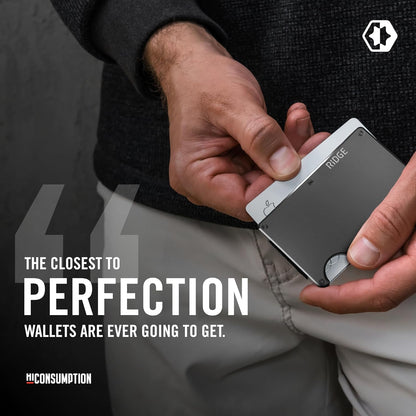 The Ridge Wallet - Slim Minimalist Compact Wallet and Card Holder| RFID Protected Front Pocket Wallets | Integrated Money Clip | Gunmetal