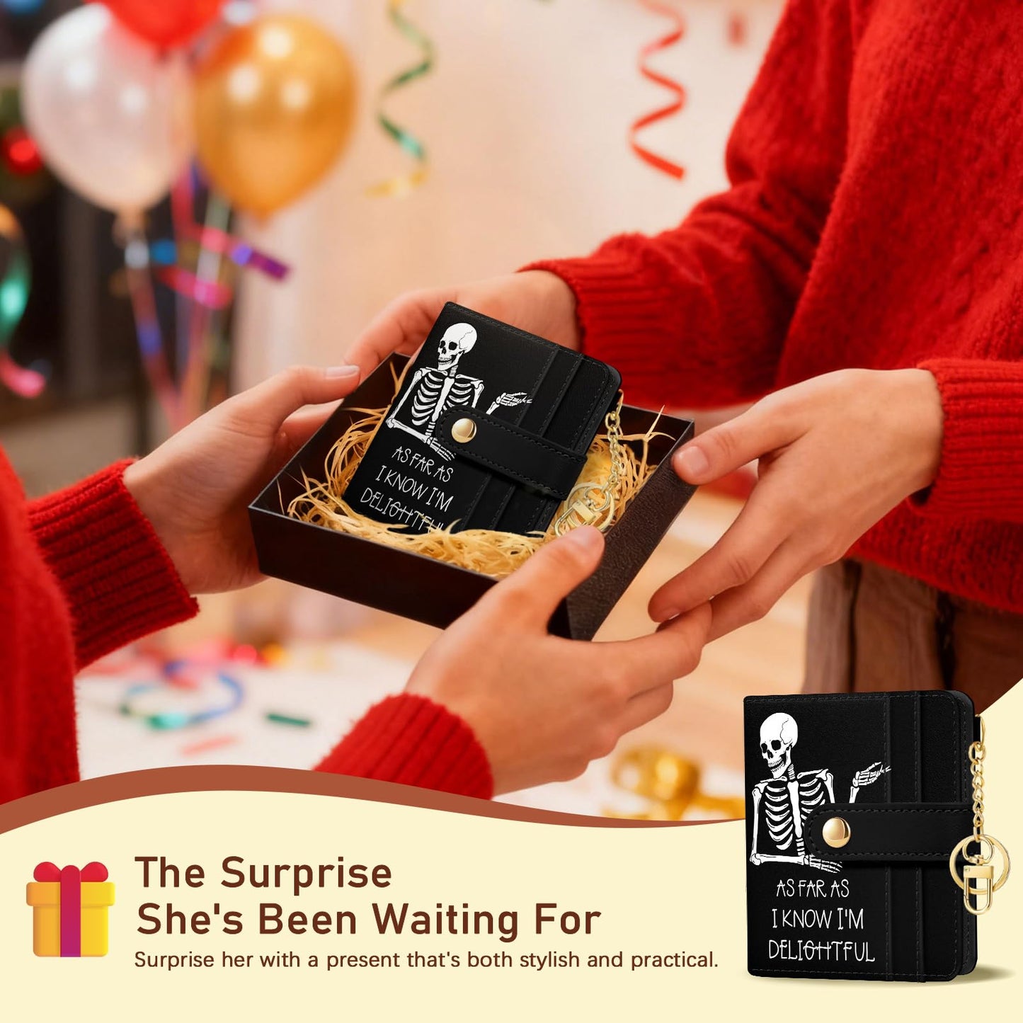 Black Cat Floral Rfid Women Wallet, Small Slim Thin Credit Card Wallet, PU Leather Bifold Cash Zipper Coin Pocket ID Window for Female Ladies Teen Girls Girly