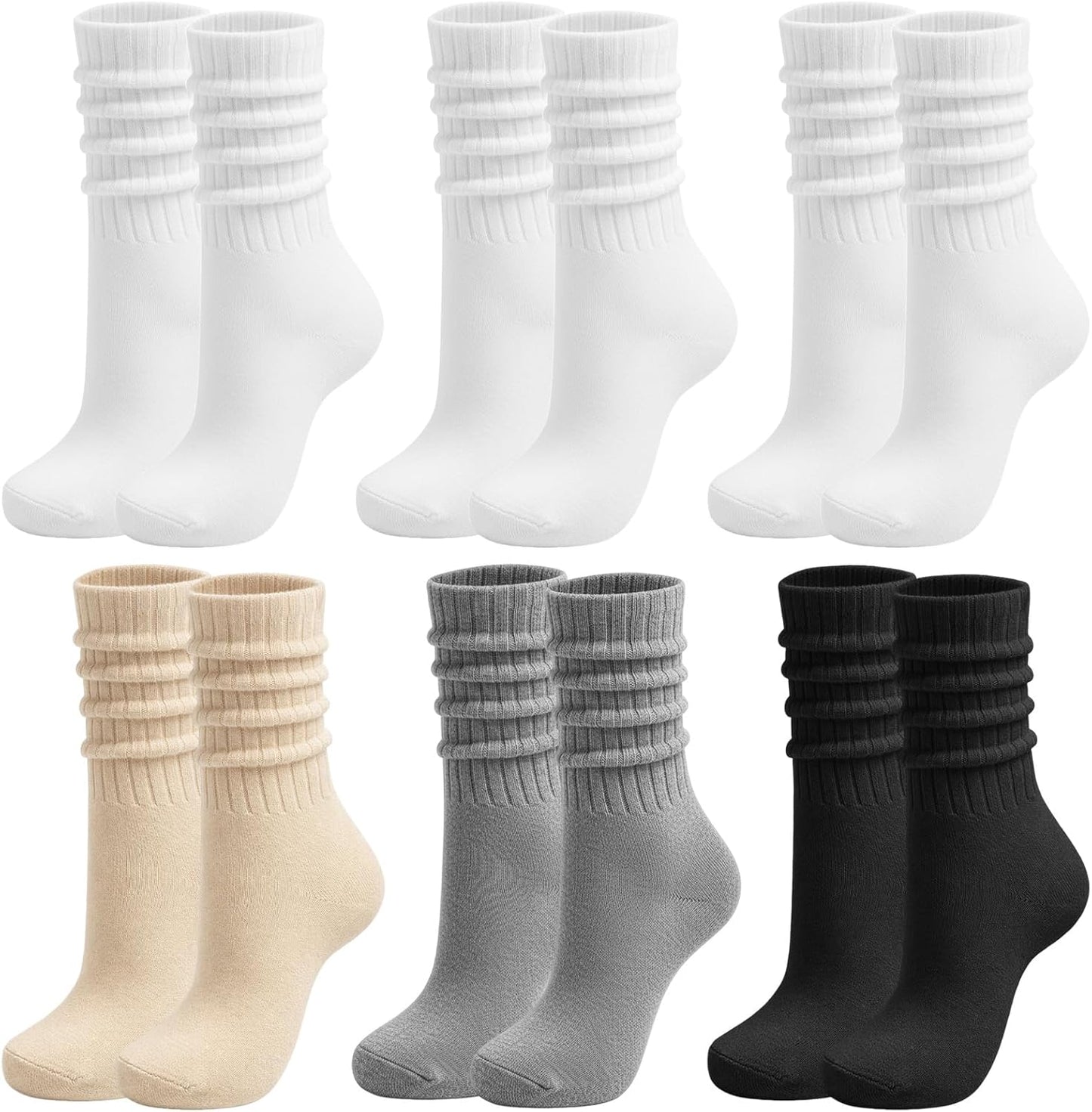 Jspupifip Slouch Socks for Women, Neon Sock 80s Breathable Stacked Scrunchy Socks Extra Long Knit Knee High Scrunch Sock