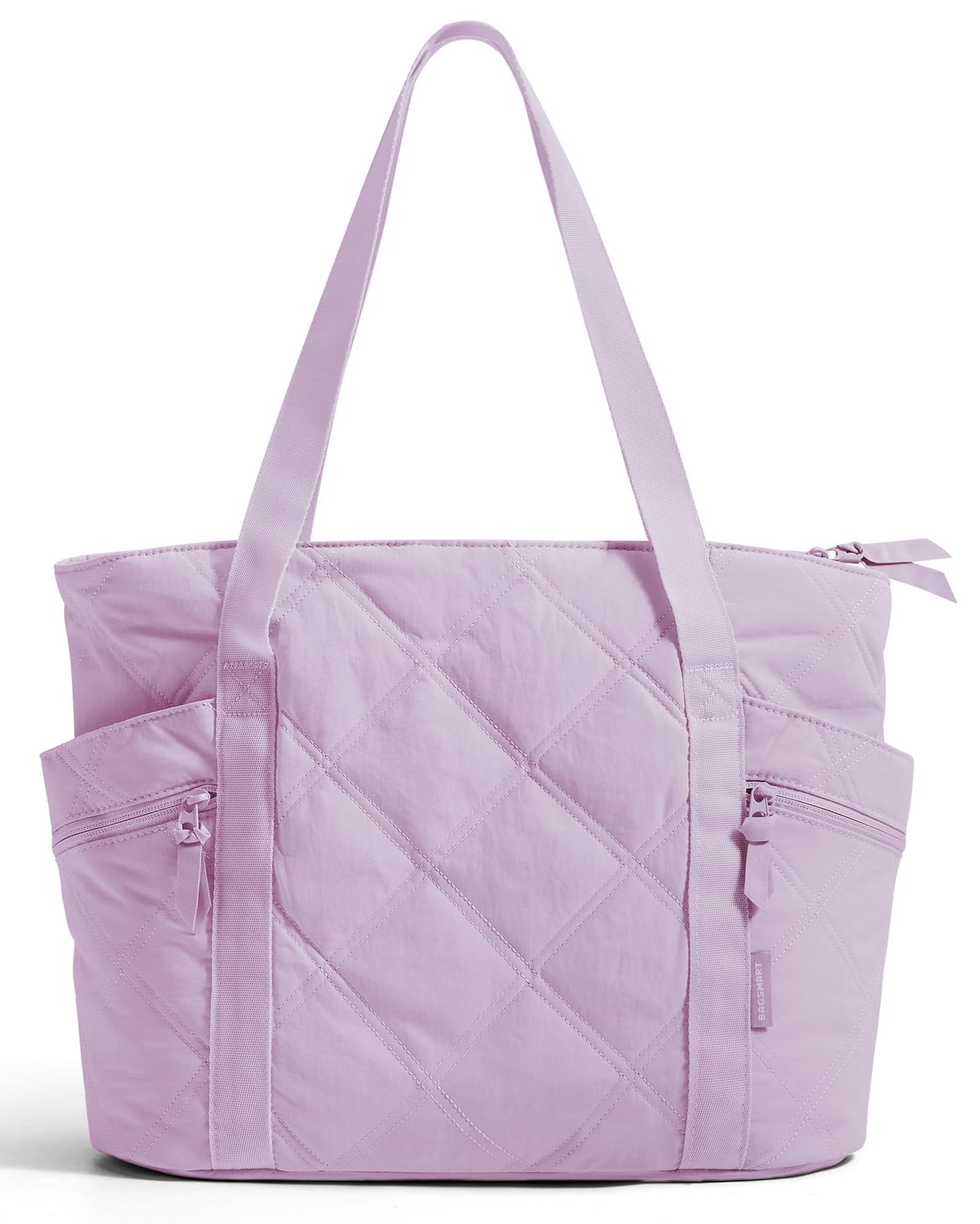 BAGSMART Crush Tote Bag for Women, 20L Puffer Work Tote with Zipper, Travel Essentials Quilted Nurse Hospital Bag