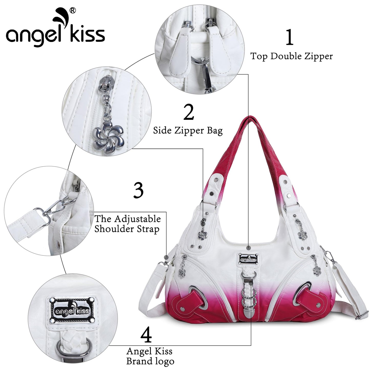 Angelkiss Hobo Purses and handbags for Women Satchel Handbag Women Purses Large Daily Shoulder Bags