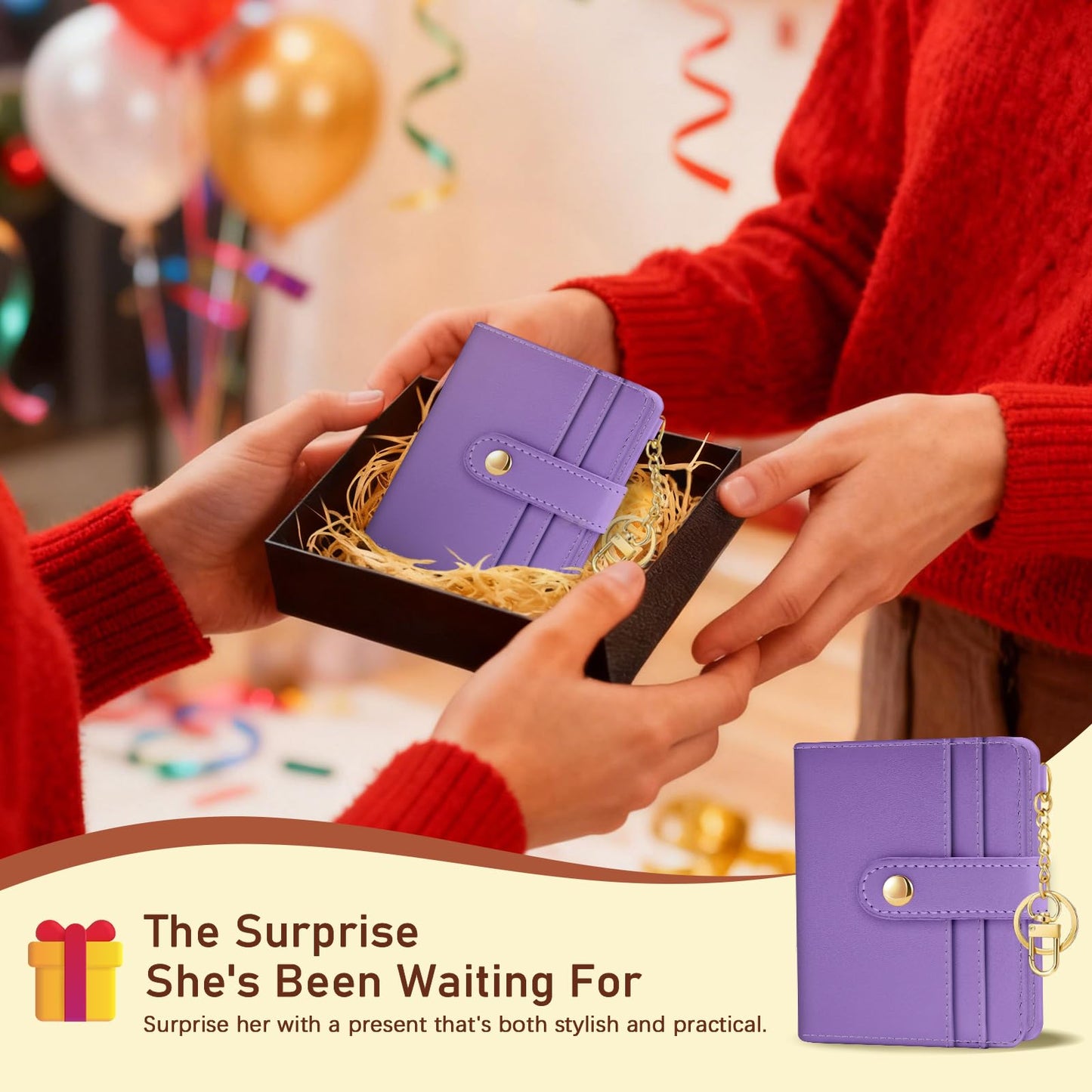 Black Cat Floral Rfid Women Wallet, Small Slim Thin Credit Card Wallet, PU Leather Bifold Cash Zipper Coin Pocket ID Window for Female Ladies Teen Girls Girly