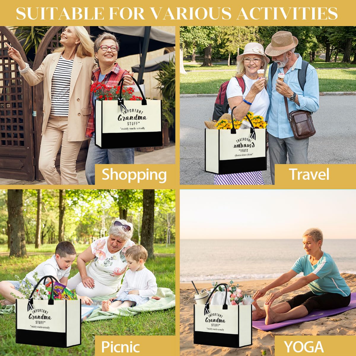 FORBIDDEN PAPER Gifts Tote Bag Important Stuff Tote Gift Gifts Birthday for Shopping Bag Grocery Bag Utility Tote