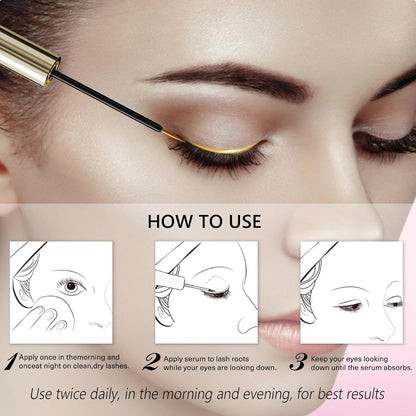 Eyelash Growth Serum - Natural Lash Enhancer with 15 Botanical Extracts - Advanced Lash Formula for Longer, Thicker, Fuller Looking Lashes - Oil-Free, Hypoallergenic & Gentle - 3ml