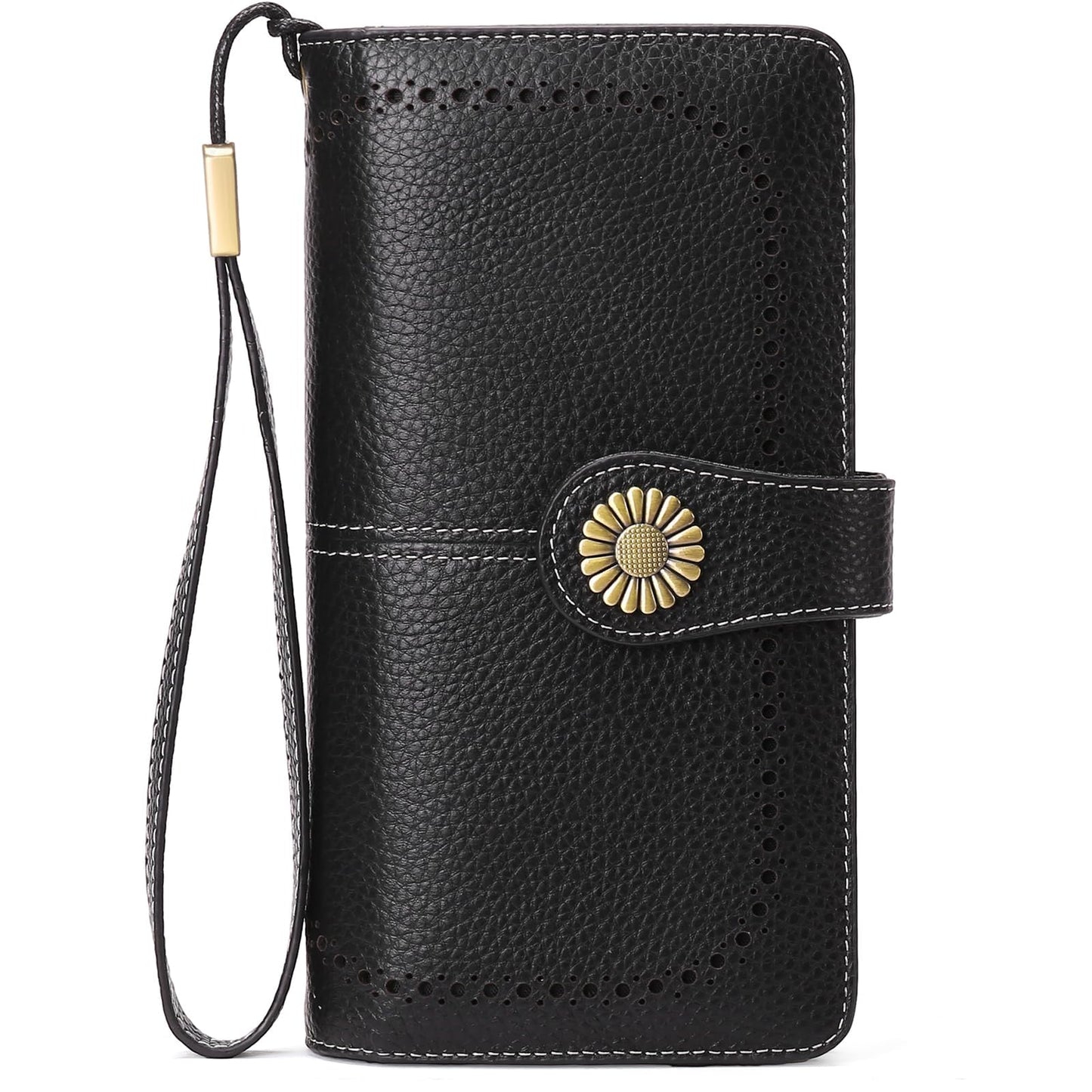 SENDEFN Wallets for Women Leather Credit Card Holder with RFID Blocking Large Capacity Wristlet