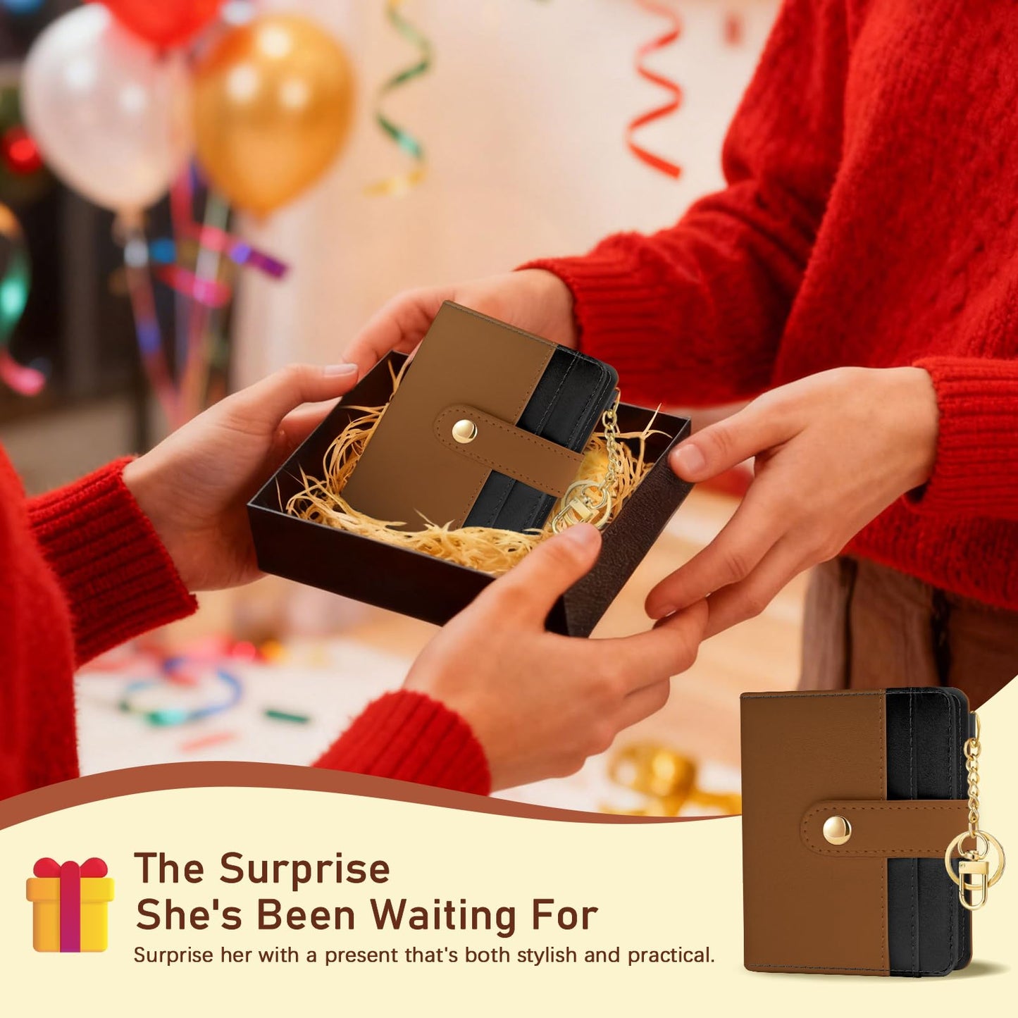 Black Cat Floral Rfid Women Wallet, Small Slim Thin Credit Card Wallet, PU Leather Bifold Cash Zipper Coin Pocket ID Window for Female Ladies Teen Girls Girly