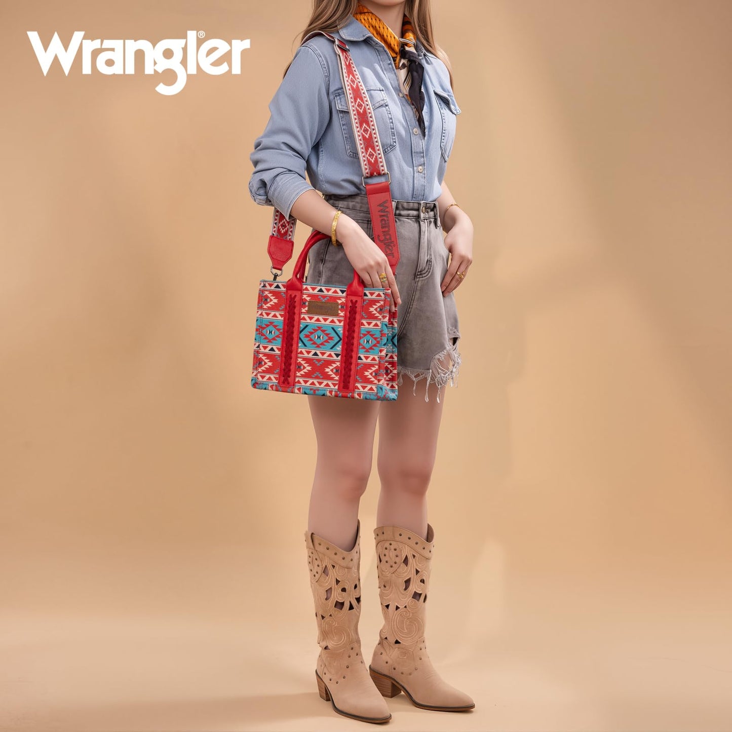 Wrangler Aztec Tote Bag for Women Boho Shoulder Purses and Handbags