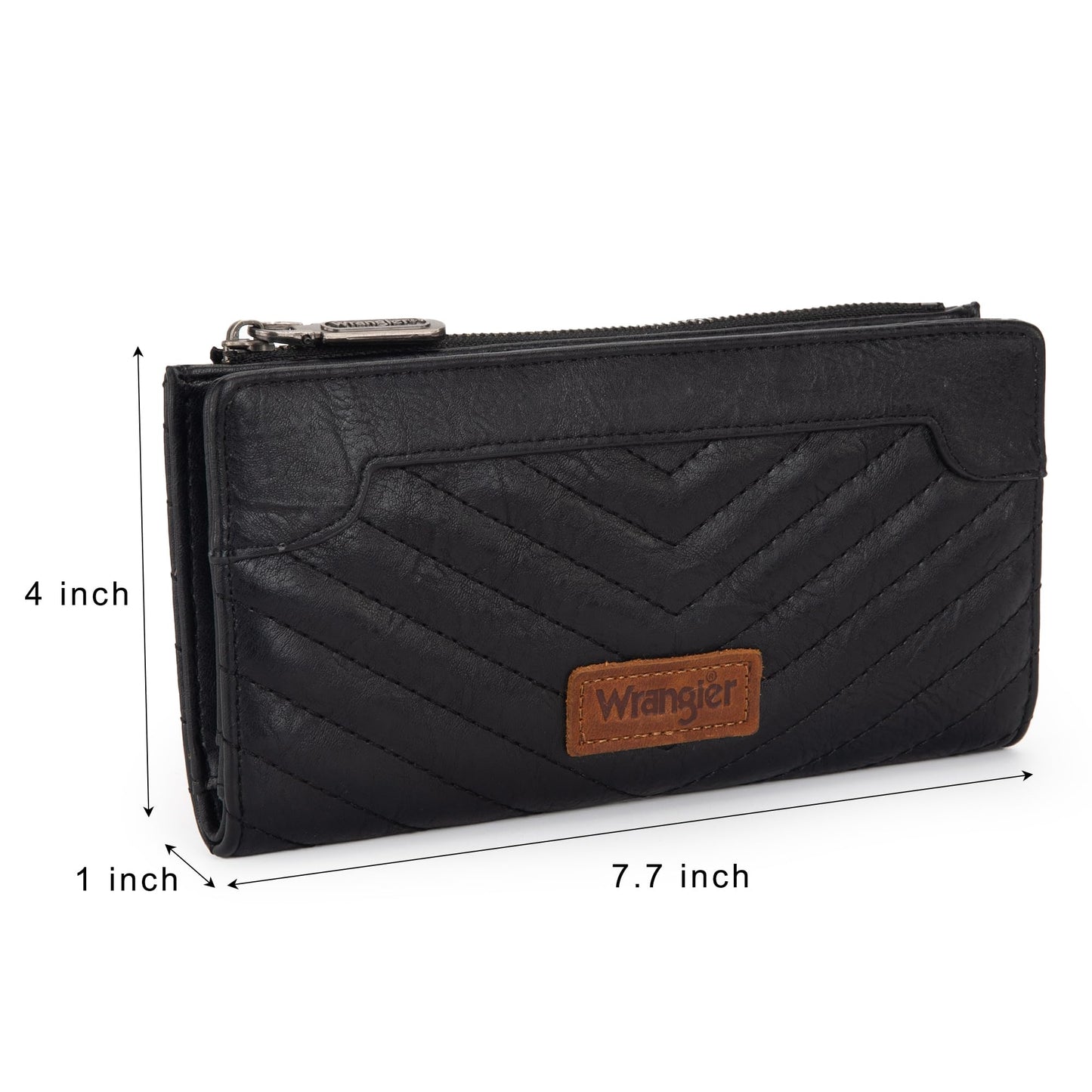 Wrangler Cow Print Wallets Womens Bifold Credit Card Wallet Women's Wallets, Card Cases & Money Organizers Brown Wallet for Women Ladies Female Cash Wallett with Smooth Zipper