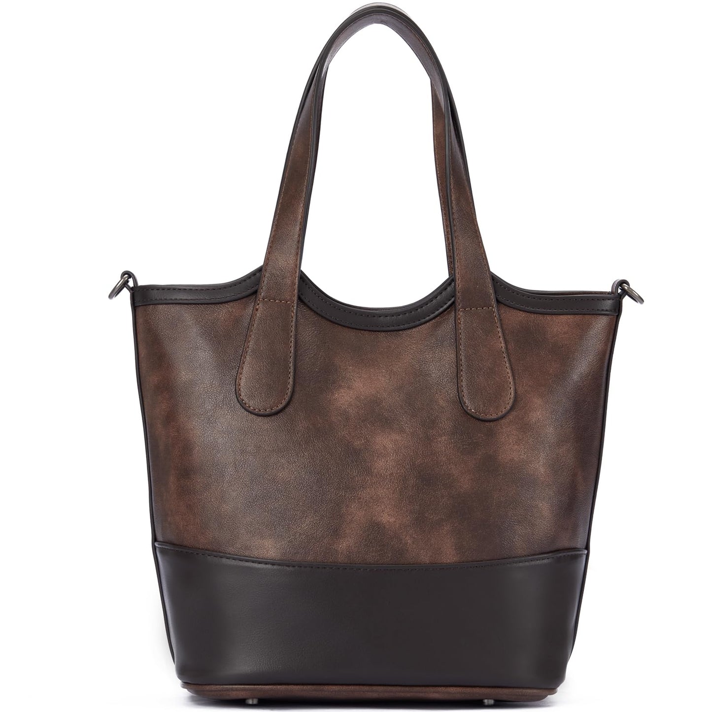 Top Handle Crossbody Bags for Women,Vegan Leather Bucket Purses for Women,Satchel Handbag with 2 Bottle Holder Pocket