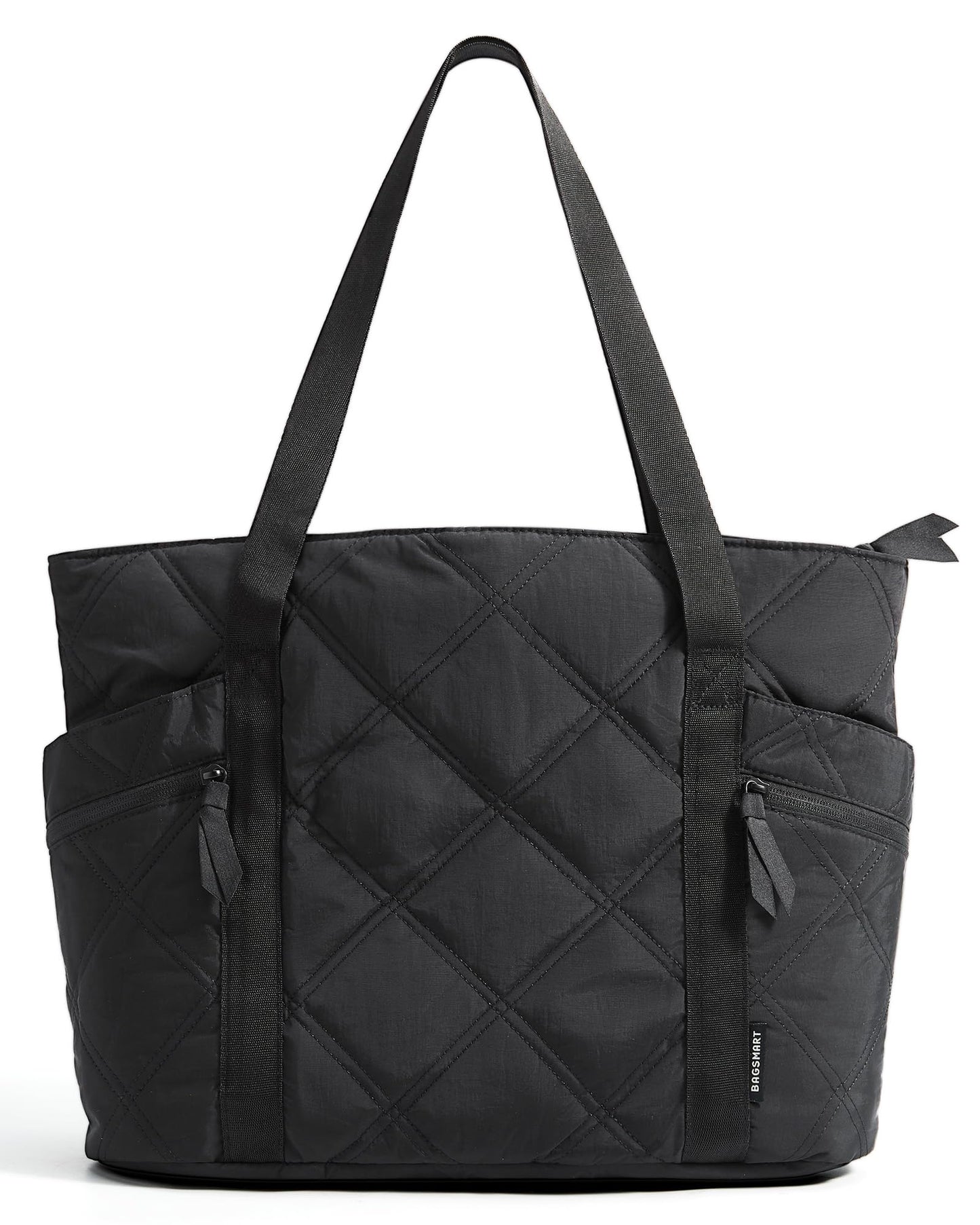 BAGSMART Crush Tote Bag for Women, 20L Puffer Work Tote with Zipper, Travel Essentials Quilted Nurse Hospital Bag