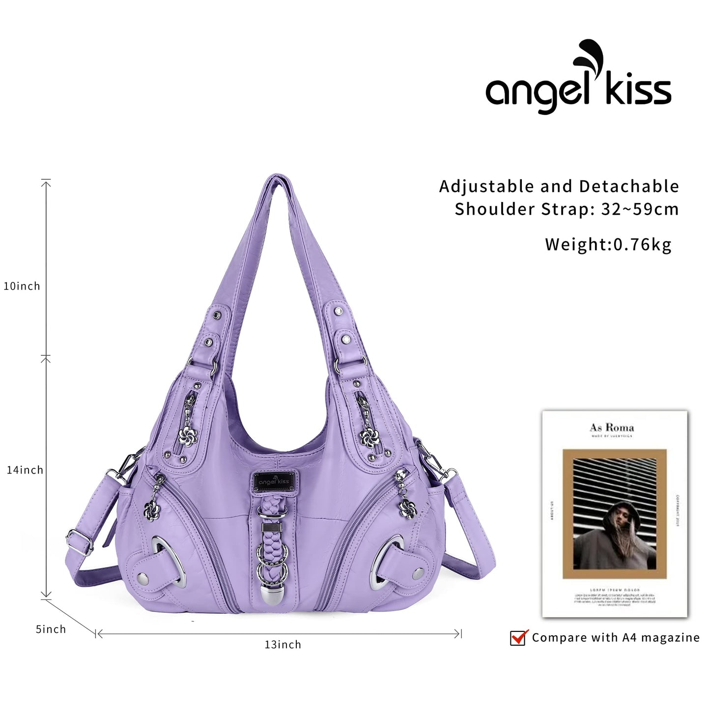 Angelkiss Hobo Purses and handbags for Women Satchel Handbag Women Purses Large Daily Shoulder Bags