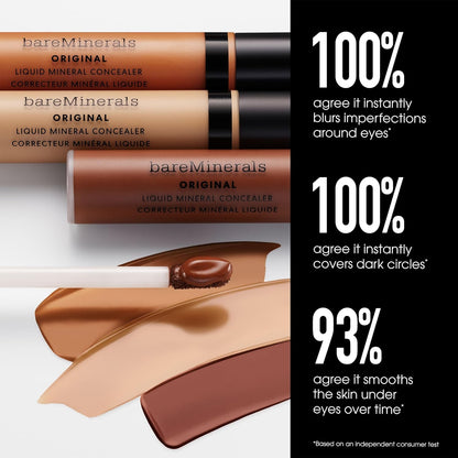 bareMinerals Original Liquid Mineral Concealer, Brightening Dark Circle Eye Concealer, Reduces Look of Fine Lines, Buildable Coverage, Vegan
