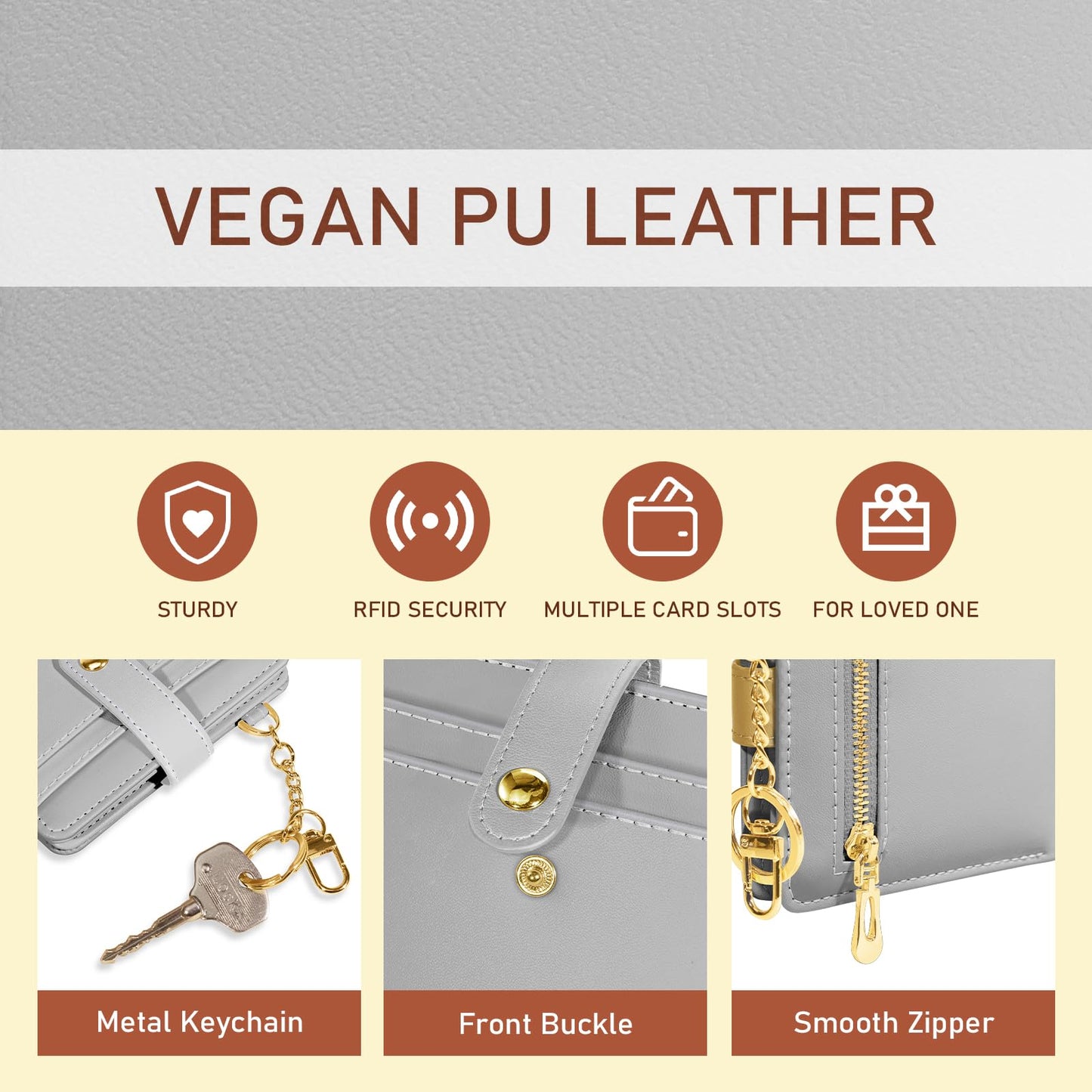 Black Cat Floral Rfid Women Wallet, Small Slim Thin Credit Card Wallet, PU Leather Bifold Cash Zipper Coin Pocket ID Window for Female Ladies Teen Girls Girly