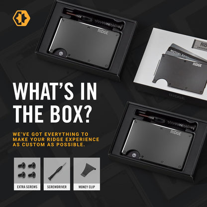 The Ridge Wallet - Slim Minimalist Compact Wallet and Card Holder| RFID Protected Front Pocket Wallets | Integrated Money Clip | Gunmetal