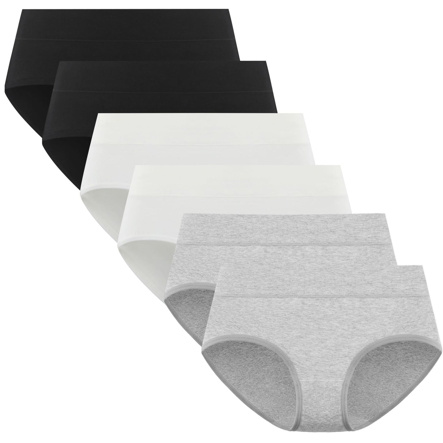 POPKOK Teen Girls Cotton Underwear Mid Waist Brief Panties 6 pack