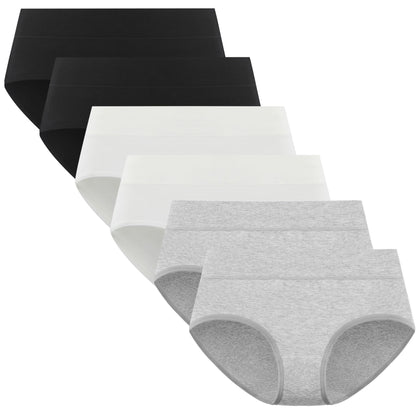 POPKOK Teen Girls Cotton Underwear Mid Waist Brief Panties 6 pack