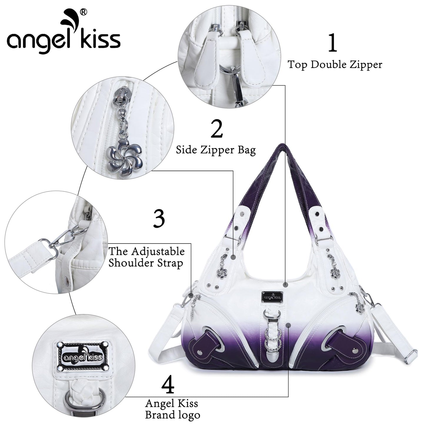 Angelkiss Hobo Purses and handbags for Women Satchel Handbag Women Purses Large Daily Shoulder Bags