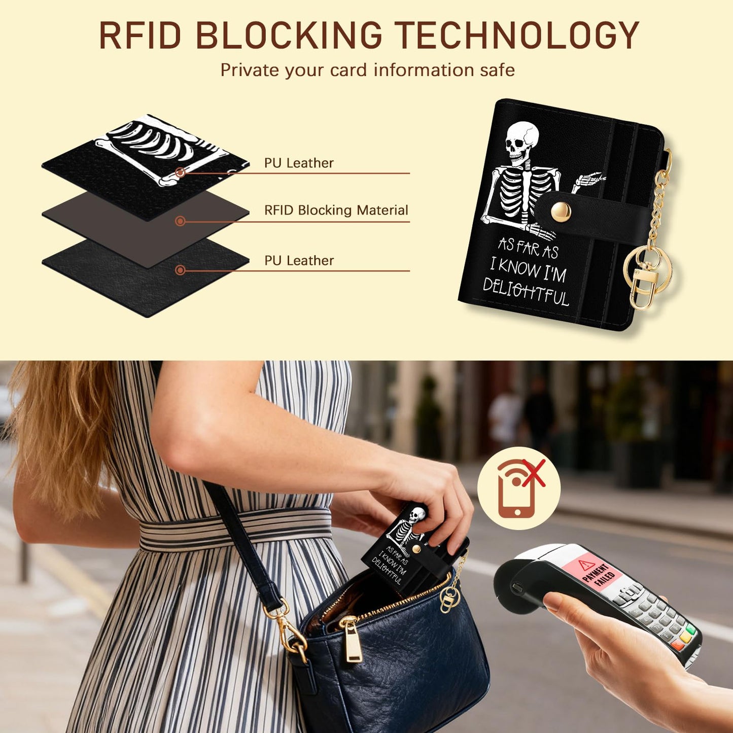 Black Cat Floral Rfid Women Wallet, Small Slim Thin Credit Card Wallet, PU Leather Bifold Cash Zipper Coin Pocket ID Window for Female Ladies Teen Girls Girly