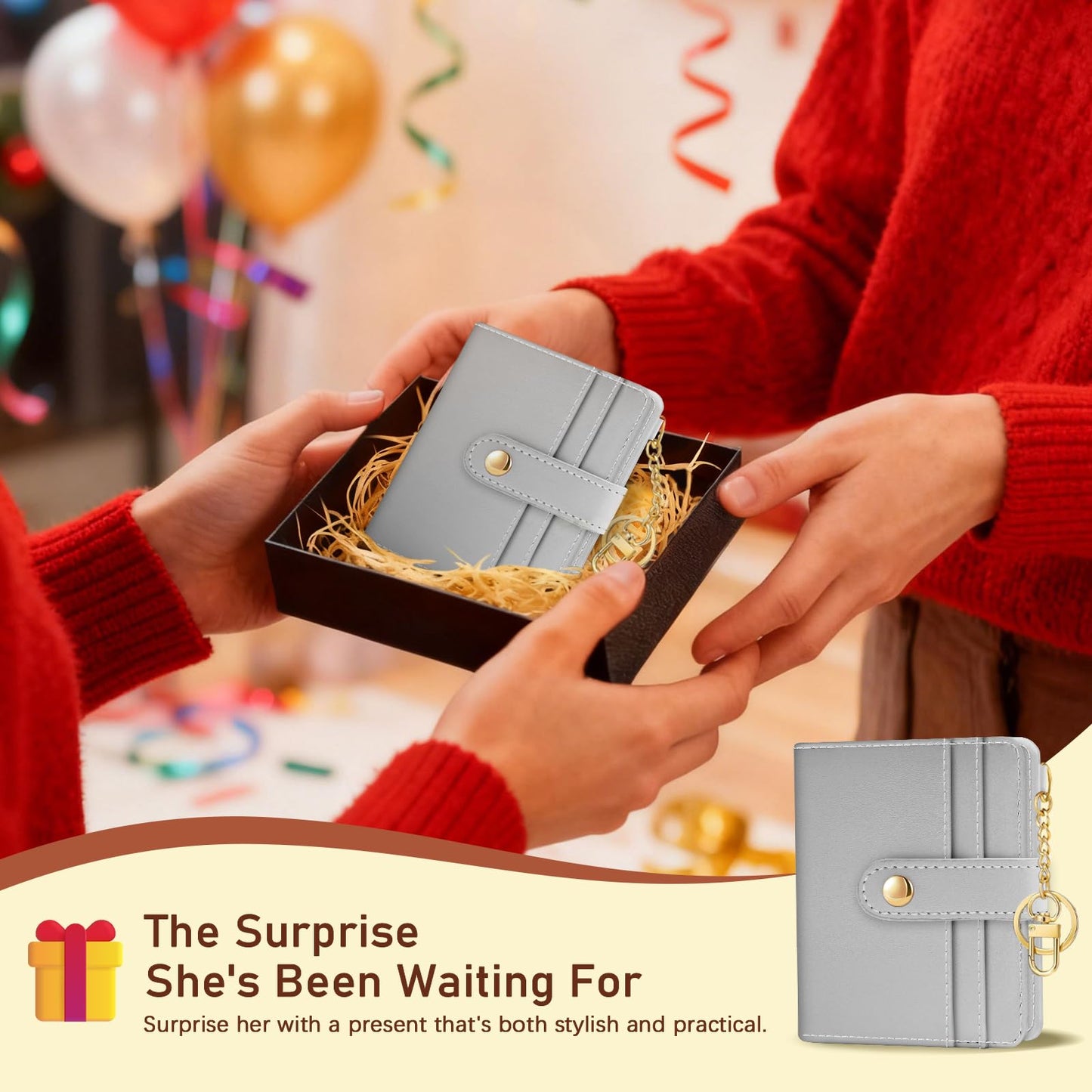 Black Cat Floral Rfid Women Wallet, Small Slim Thin Credit Card Wallet, PU Leather Bifold Cash Zipper Coin Pocket ID Window for Female Ladies Teen Girls Girly