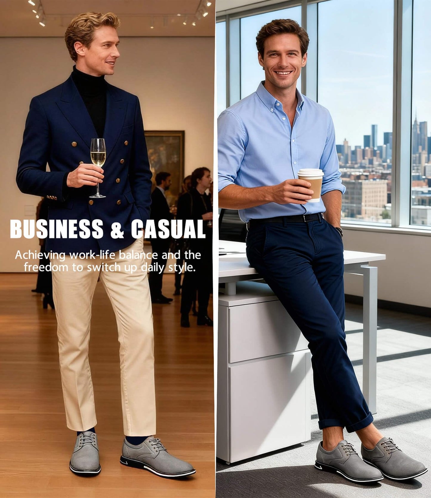 Men's Casual Dress Shoes Comfort, Fashion Dress Sneakers Men, Superior Soft Leather Mens Oxford Business Casual Shoe