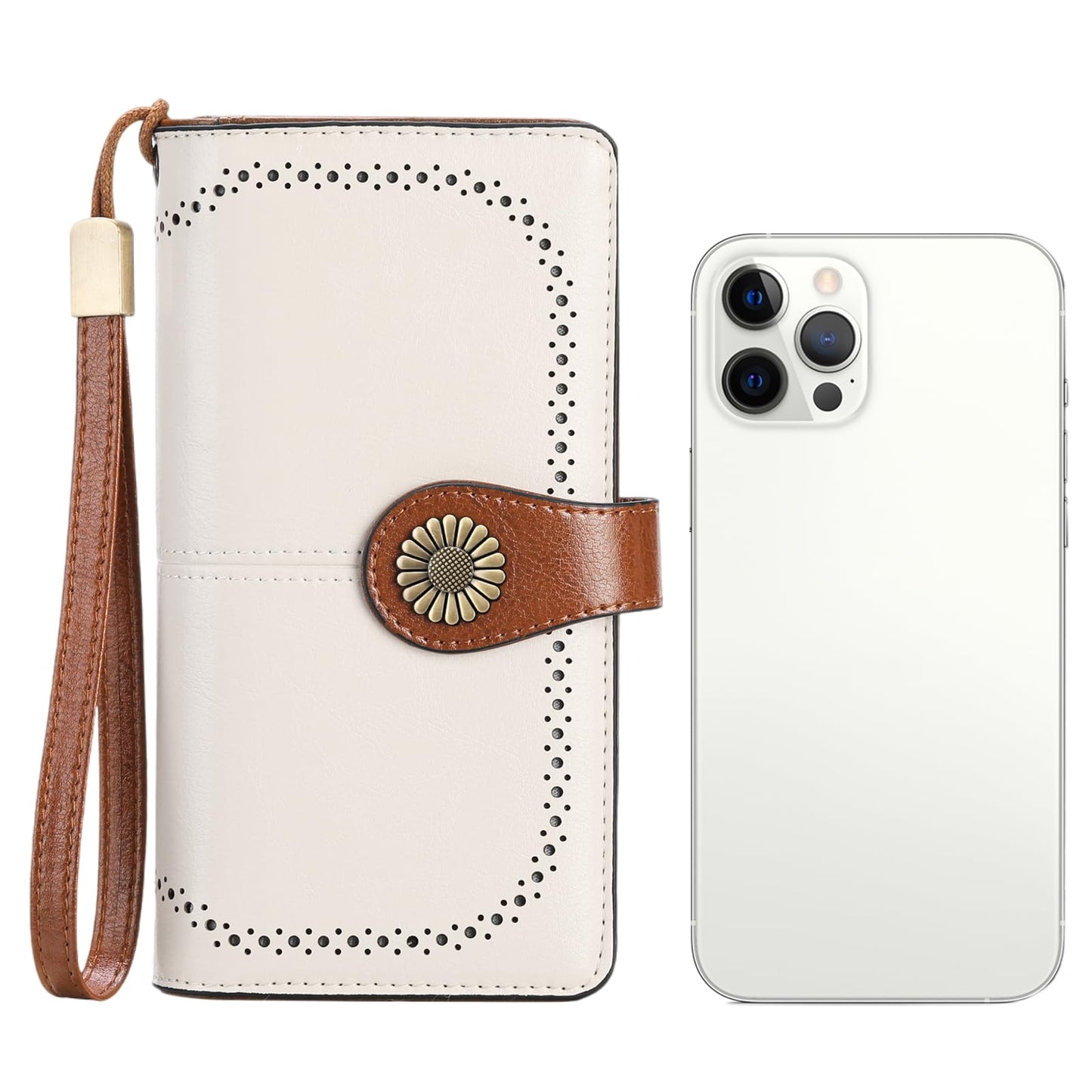 SENDEFN Wallets for Women Leather Credit Card Holder with RFID Blocking Large Capacity Wristlet