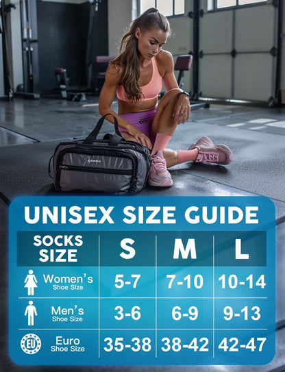 Womens Coolmax Bamboo Viscose Compression Running Crew Socks, Moisture-Wicking Anti-Blister Hiking&Gym Athletic