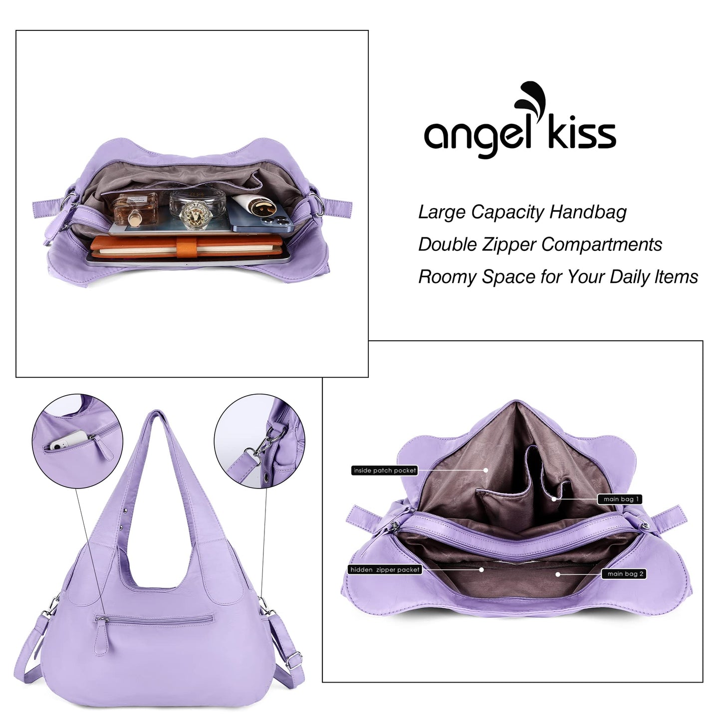 Angelkiss Hobo Purses and handbags for Women Satchel Handbag Women Purses Large Daily Shoulder Bags