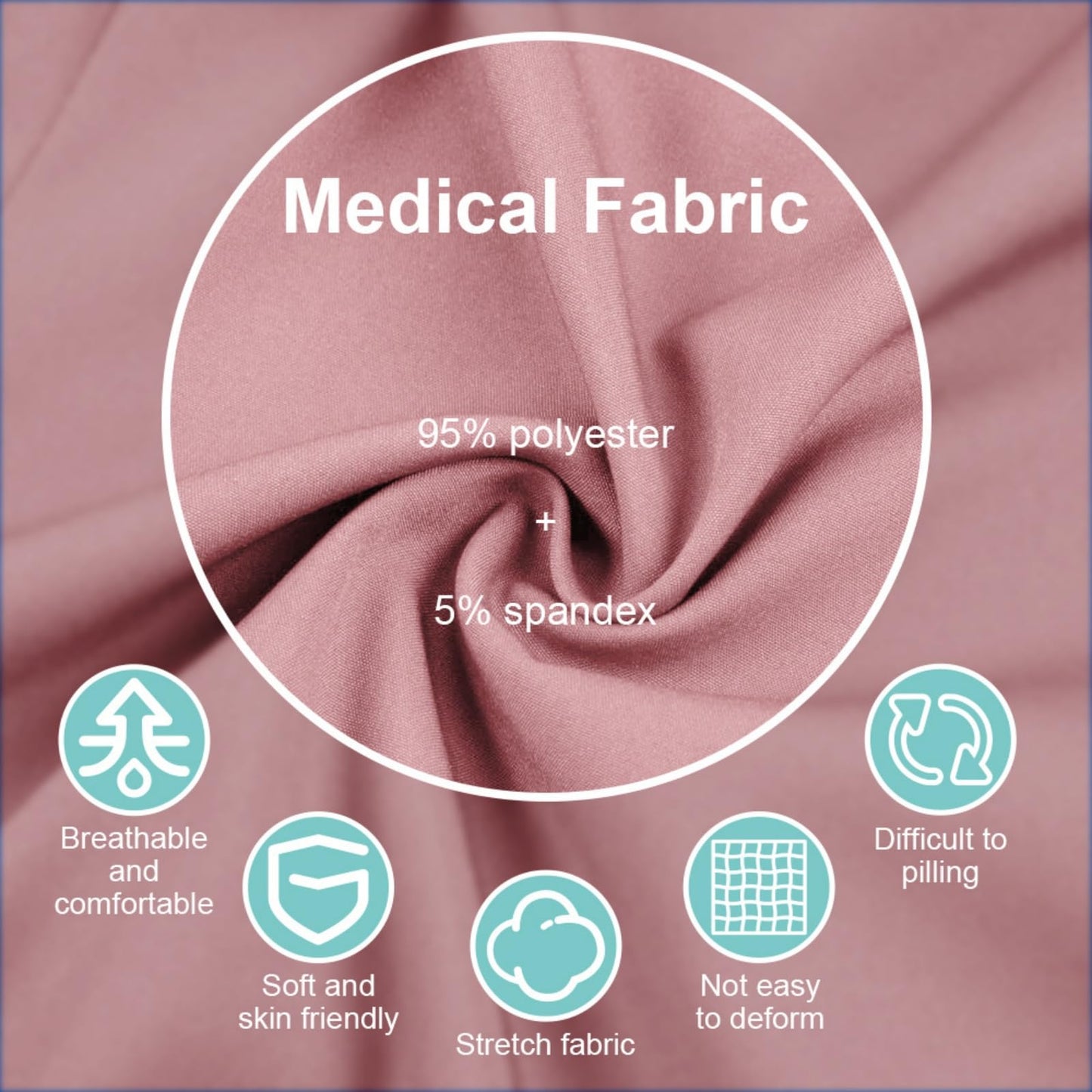 V-neck medical nurse uniform set, hospital work clothes, suitable for nurses, dentists, veterinarians，beautician