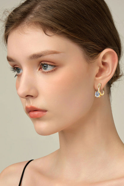 4 Carat Moissanite 925 Sterling Silver Earrings Gold / One Size Silver / One Size Gold / One Size-Silver / One Size-