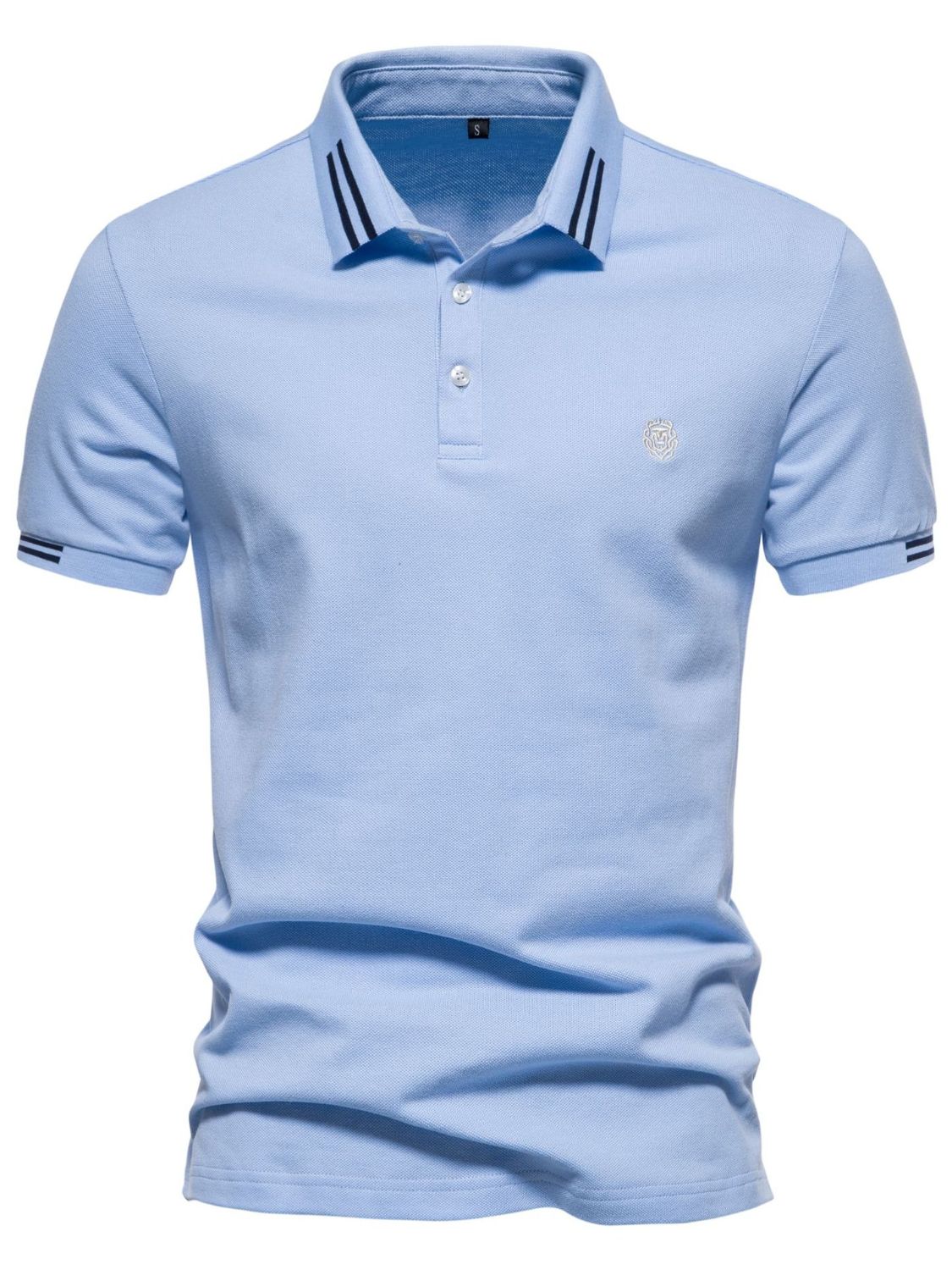 Men's Embroidered Striped Short Sleeve Polo Light Blue / 2XL Navy / S White / L Light Blue / 2XL-Navy / S-White / L-White / XL-White / 2XL-Dark Gray / M-Navy / L-White / S-Olive Brown / M-Olive Brown / 2XL-White / M-Dark Gray / S-Navy / XL-Olive Brown / XL-Olive Brown / S-Light Blue / XL-Navy / 2XL-Dark Gray / 2XL-Olive Brown / L-Dark Gray / XL-Light Blue / M-Light Blue / S-Navy / M-Dark Gray / L-Light Blue / L-