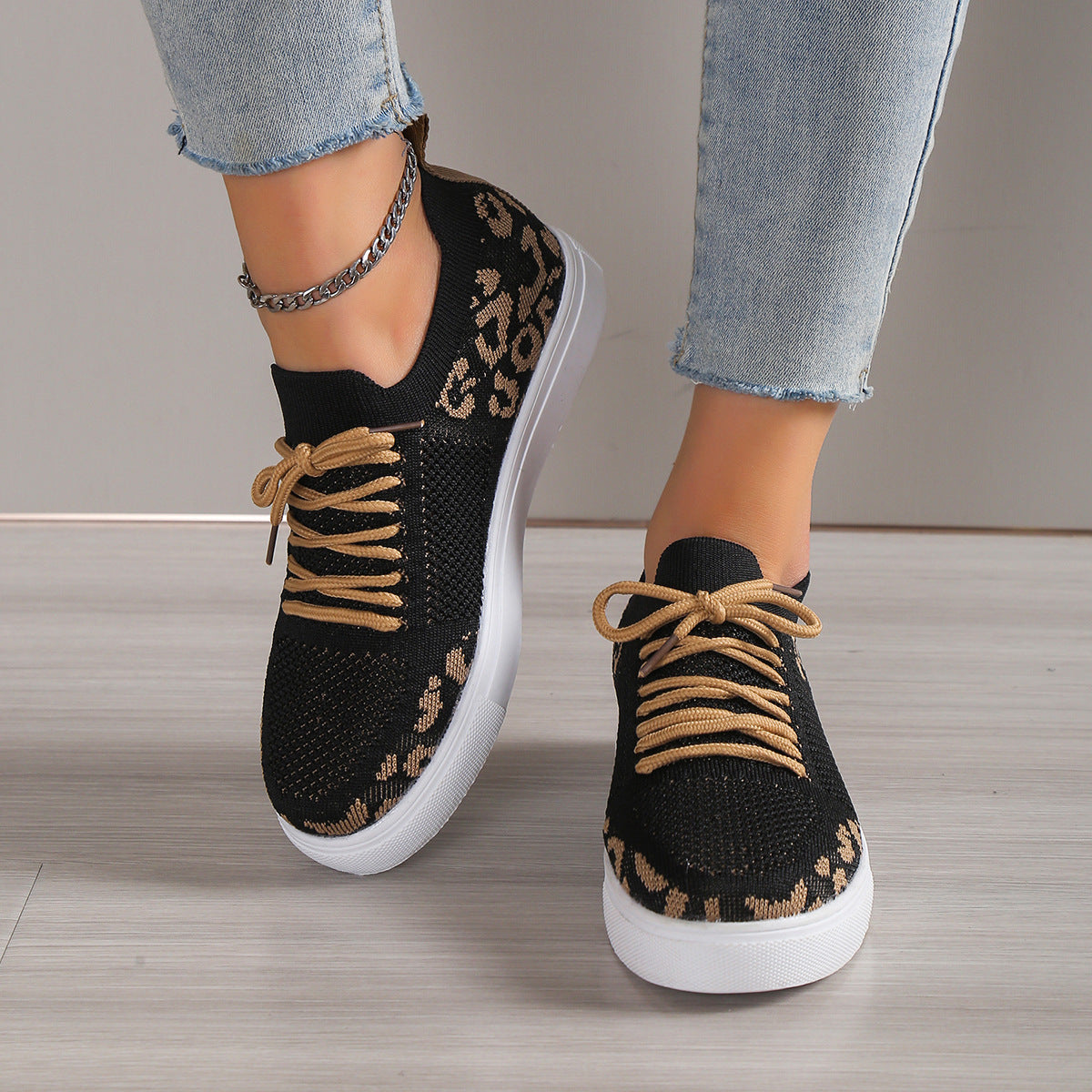 Lace-Up Leopard Flat Sneakers White / 37(US6) White / 38(US7) White / 39(US8) White / 37(US6)-White / 38(US7)-White / 39(US8)-White / 40(US9)-Black / 36(US5)-White / 41(US10)-White / 42(US10.5)-White / 43(US11)-Red / 36(US5)-Red / 37(US6)-Red / 38(US7)-Red / 39(US8)-Red / 40(US9)-Red / 41(US10)-Red / 42(US10.5)-Red / 43(US11)-Black / 37(US6)-Black / 38(US7)-Black / 39(US8)-Black / 40(US9)-Black / 41(US10)-Black / 42(US10.5)-Black / 43(US11)-White / 36(US5)-