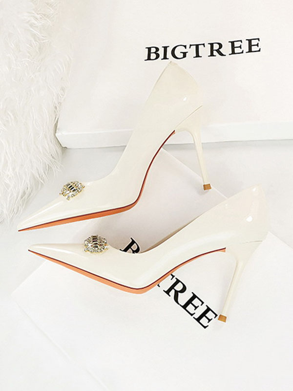 Elegantly Chic Pointed Toe Shallow Cut Split Joint Pumps