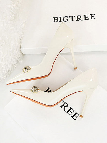 Elegantly Chic Pointed Toe Shallow Cut Split Joint Pumps