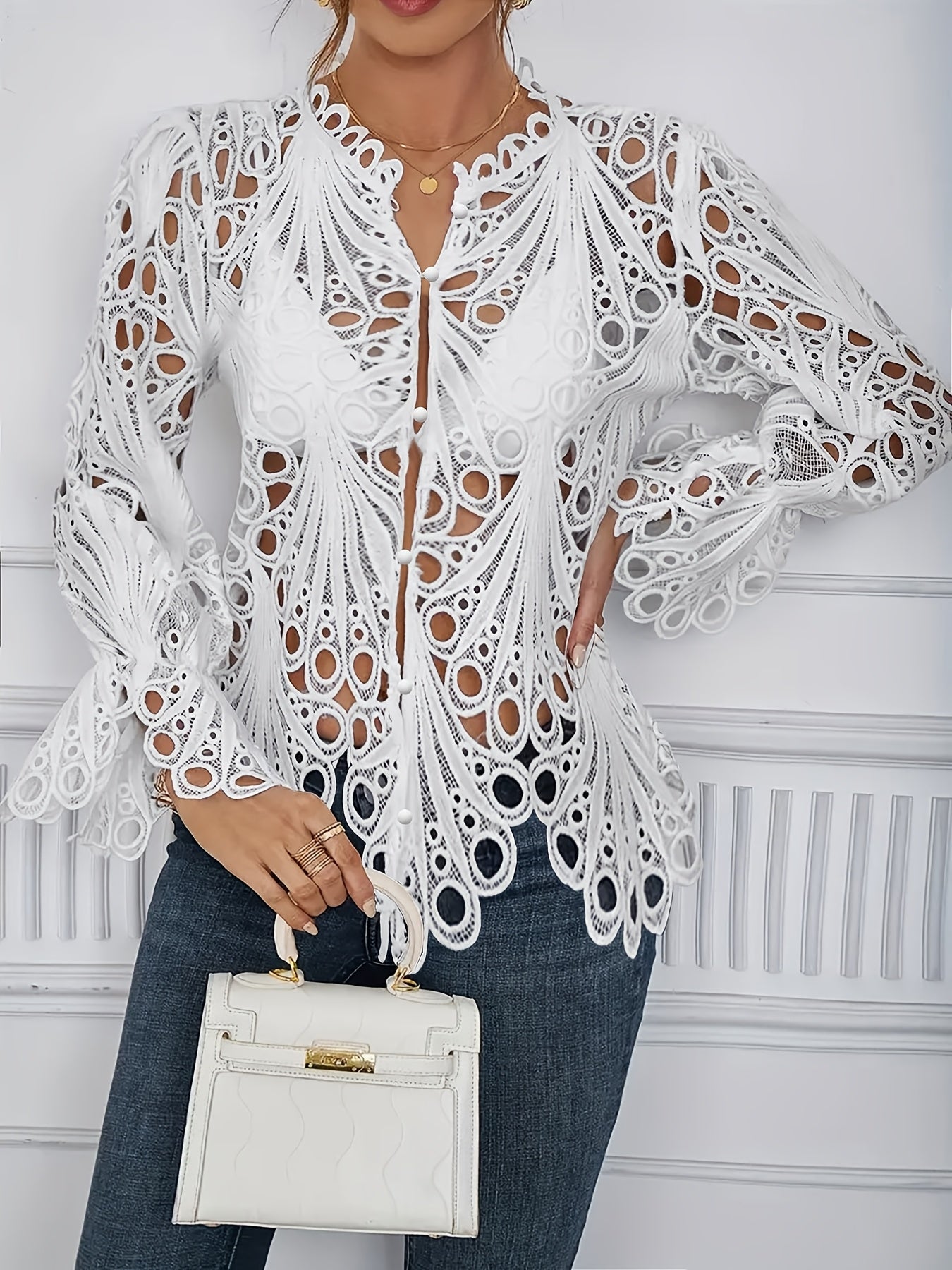 Cropped Asymmetric Shirt Sexy Solid Color Nightclub Semi-Sheer Summer Shirt