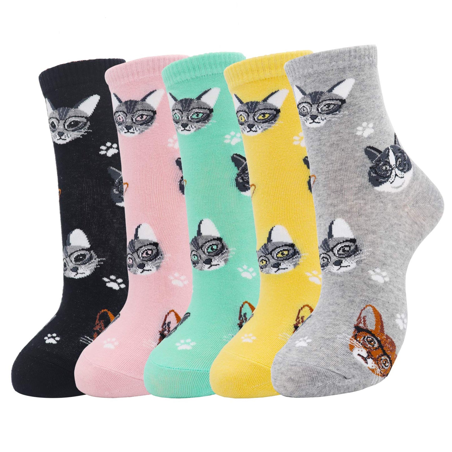 Jeasona Women's Cat Socks Cat Gifts Cute Animal Socks Dog Owl Gifts for Women