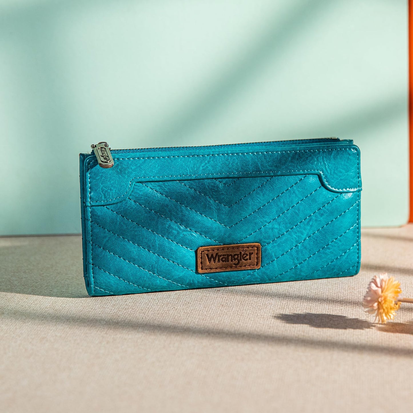 Wrangler Cow Print Wallets Womens Bifold Credit Card Wallet Women's Wallets, Card Cases & Money Organizers Brown Wallet for Women Ladies Female Cash Wallett with Smooth Zipper