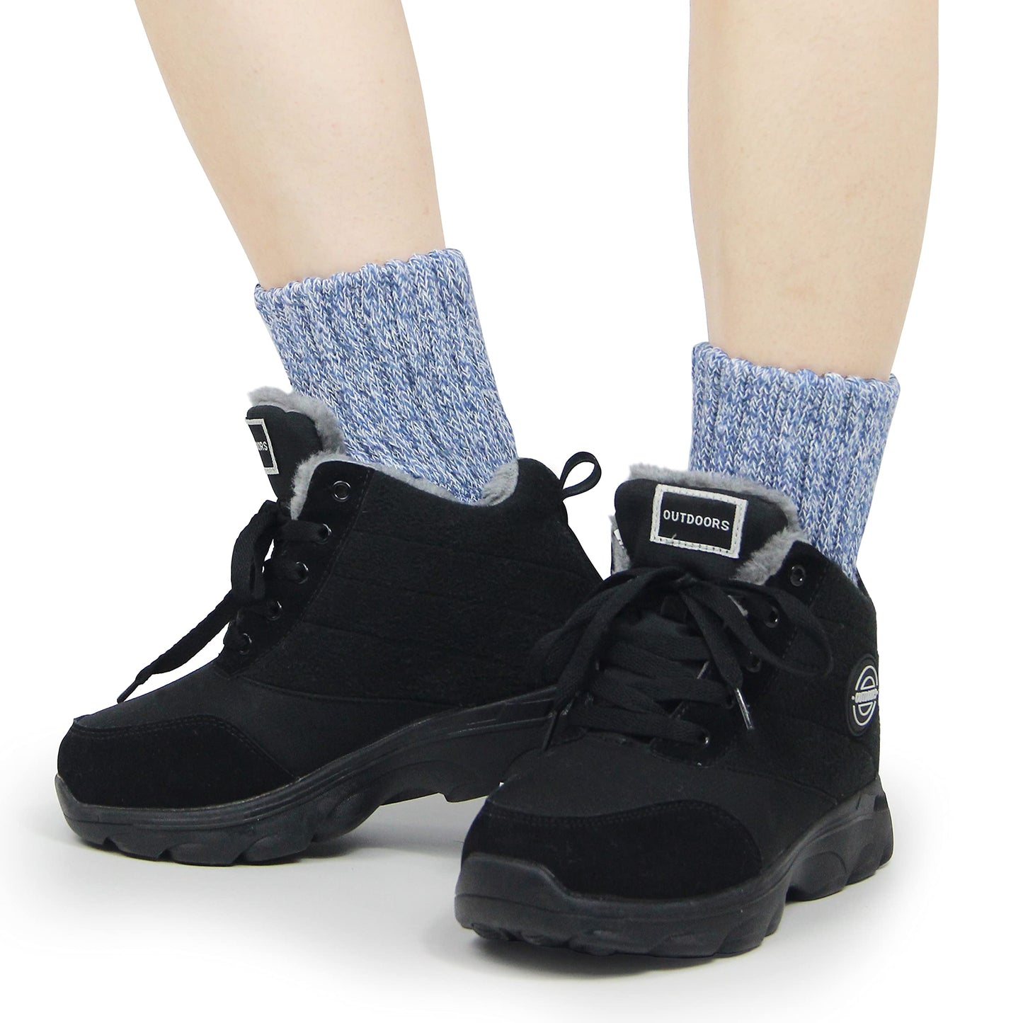 BomKinta Boot Socks for Women Winter Solid Thick Warm Socks Cozy Crew Socks Christmas Gift