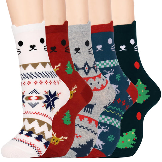 Jeasona Women's Cat Socks Cat Gifts Cute Animal Socks Dog Owl Gifts for Women