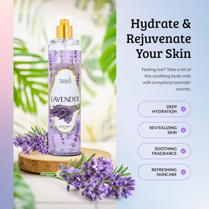 Lavender Luxury Body Spray For Women, Womens Perfume Fragrance Body Mist & Sprays, Women's Woodsy Scented Gifts & Presents, 8 oz Fine Mist Spray Bottle