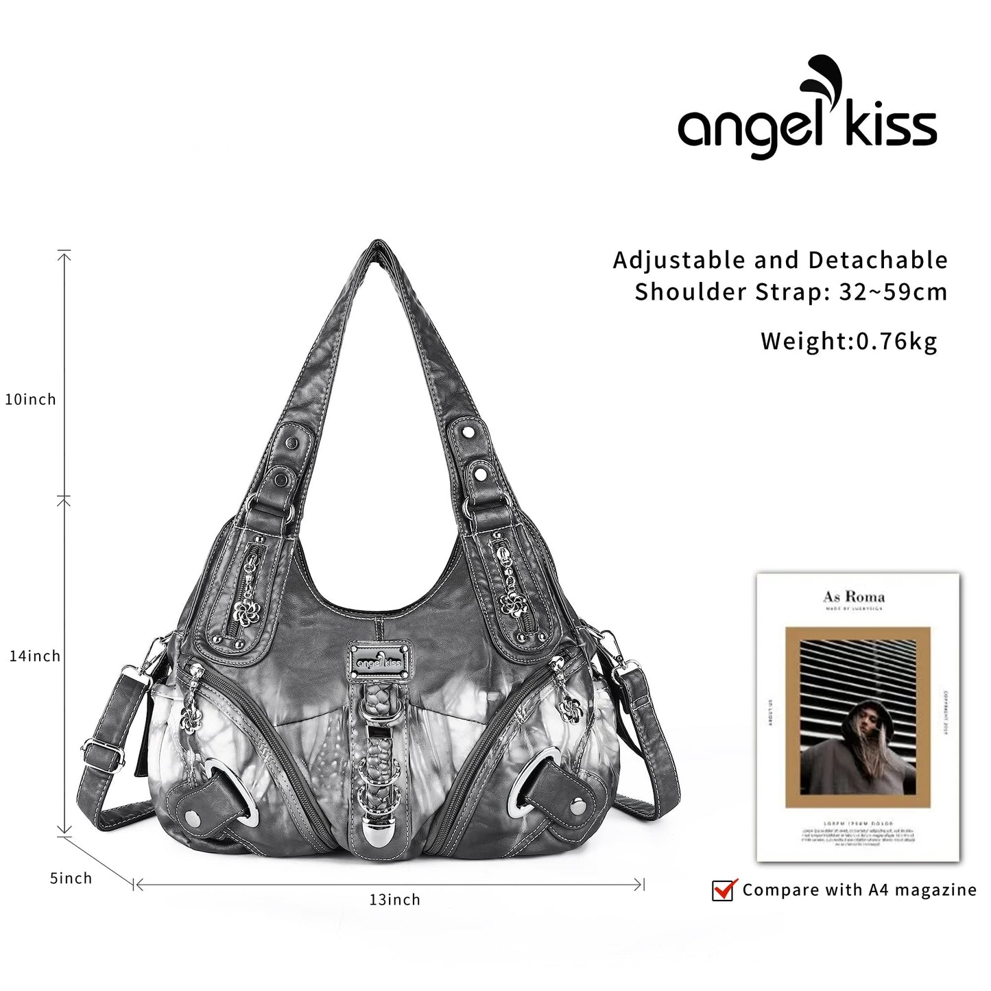 Angelkiss Hobo Purses and handbags for Women Satchel Handbag Women Purses Large Daily Shoulder Bags