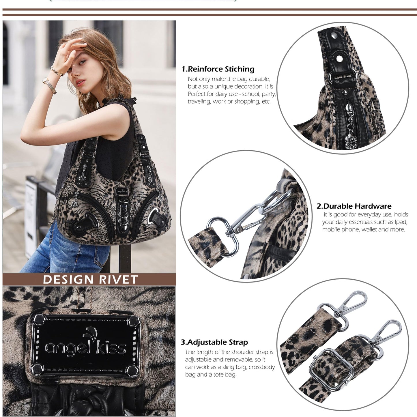 Angelkiss Hobo Purses and handbags for Women Satchel Handbag Women Purses Large Daily Shoulder Bags