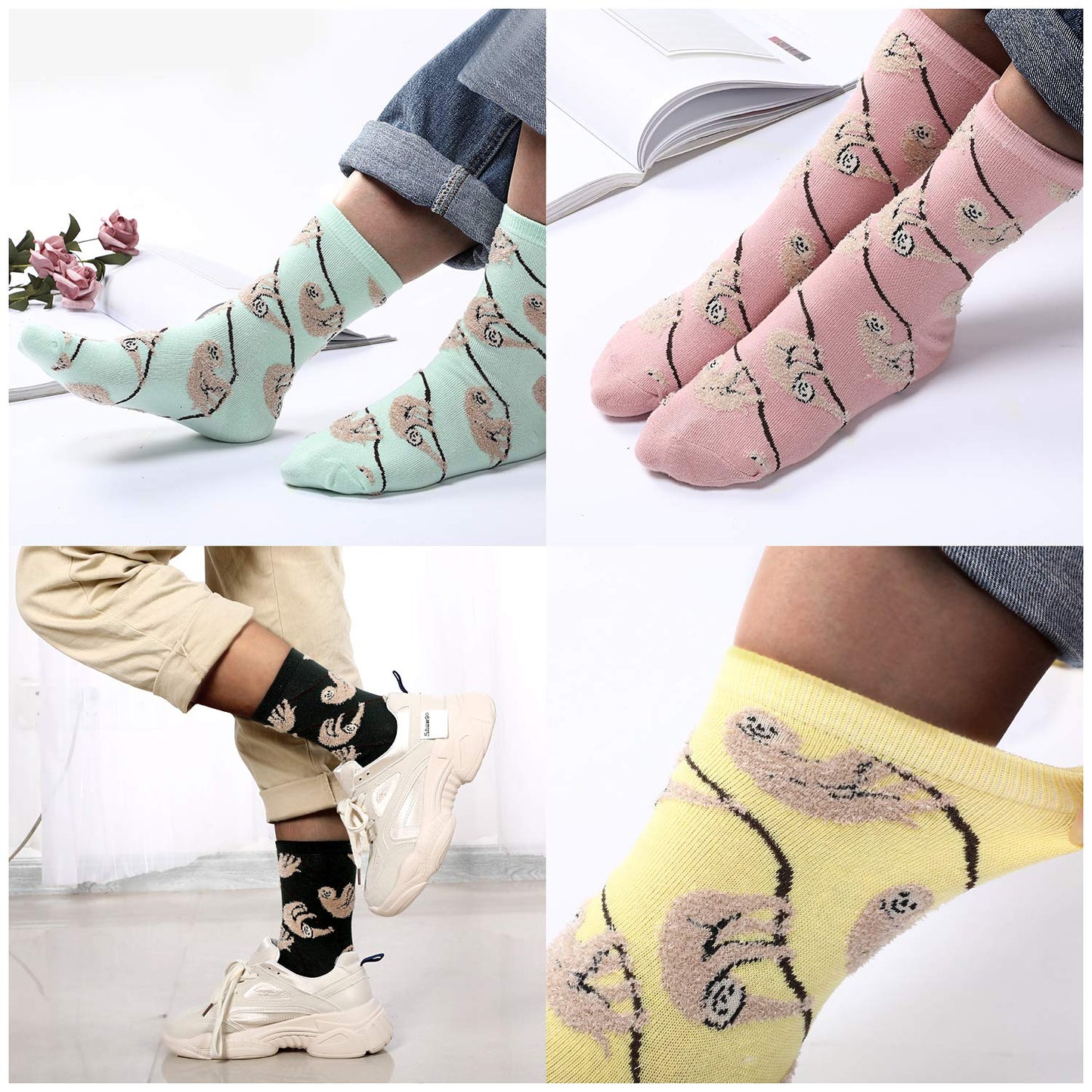 Jeasona Women's Cat Socks Cat Gifts Cute Animal Socks Dog Owl Gifts for Women